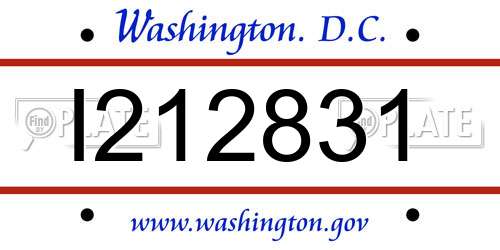 I212831 District Of Columbia License Plate
