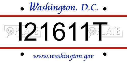 I21611T District Of Columbia License Plate