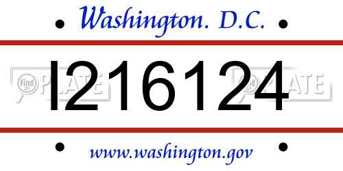 I216124 District Of Columbia License Plate
