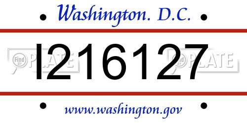 I216127 District Of Columbia License Plate