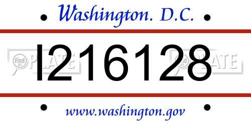 I216128 District Of Columbia License Plate