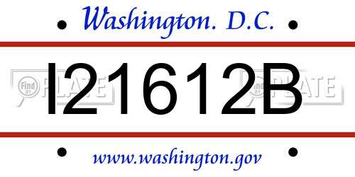 I21612B District Of Columbia License Plate