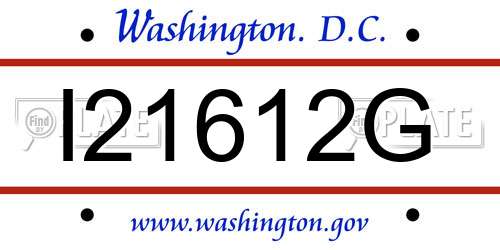 I21612G District Of Columbia License Plate