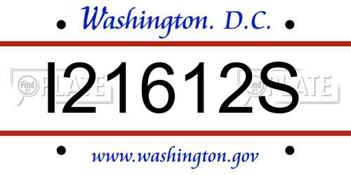 I21612S District Of Columbia License Plate