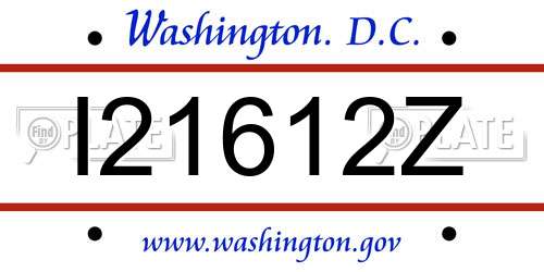I21612Z District Of Columbia License Plate