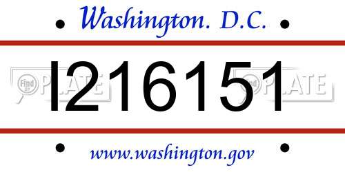 I216151 District Of Columbia License Plate