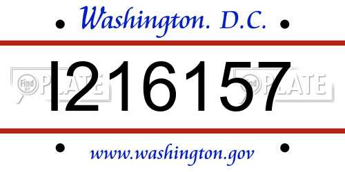 I216157 District Of Columbia License Plate
