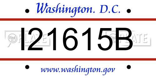 I21615B District Of Columbia License Plate