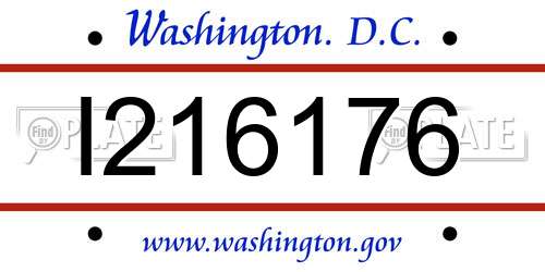 I216176 District Of Columbia License Plate