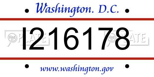 I216178 District Of Columbia License Plate