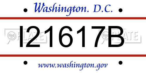 I21617B District Of Columbia License Plate