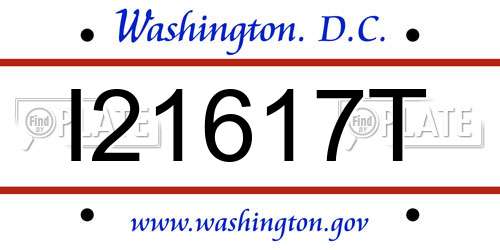 I21617T District Of Columbia License Plate