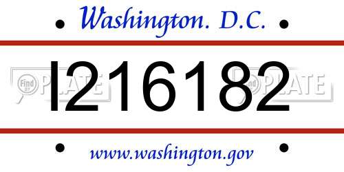 I216182 District Of Columbia License Plate