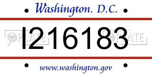 I216183 District Of Columbia License Plate