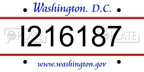 I216187 District Of Columbia License Plate