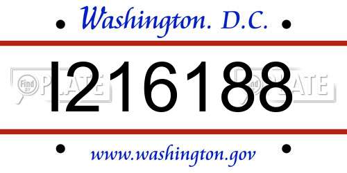 I216188 District Of Columbia License Plate