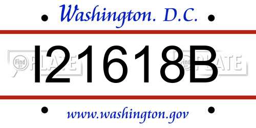 I21618B District Of Columbia License Plate
