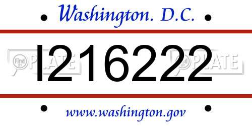 I216222 District Of Columbia License Plate