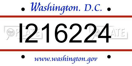 I216224 District Of Columbia License Plate