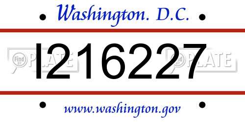 I216227 District Of Columbia License Plate