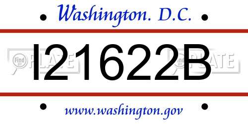 I21622B District Of Columbia License Plate
