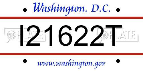 I21622T District Of Columbia License Plate