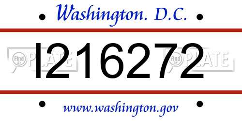 I216272 District Of Columbia License Plate