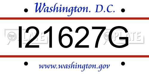 I21627G District Of Columbia License Plate