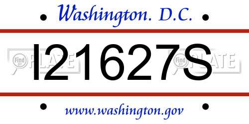 I21627S District Of Columbia License Plate
