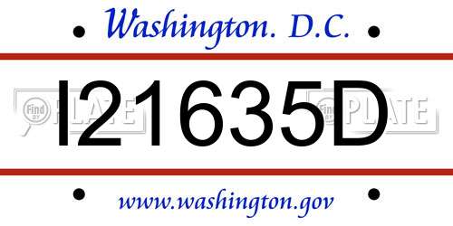 I21635D District Of Columbia License Plate