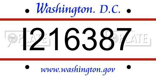 I216387 District Of Columbia License Plate