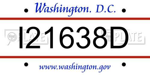 I21638D District Of Columbia License Plate