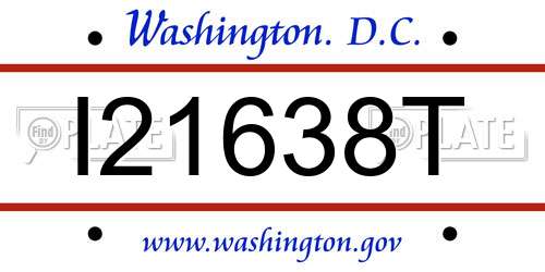 I21638T District Of Columbia License Plate