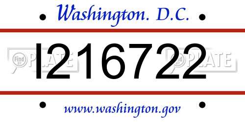 I216722 District Of Columbia License Plate