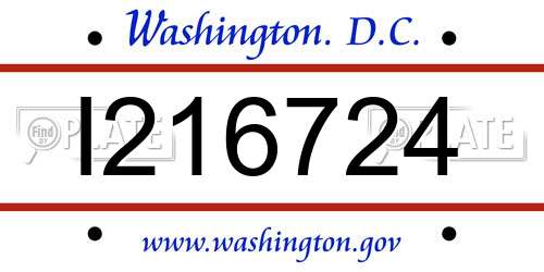 I216724 District Of Columbia License Plate