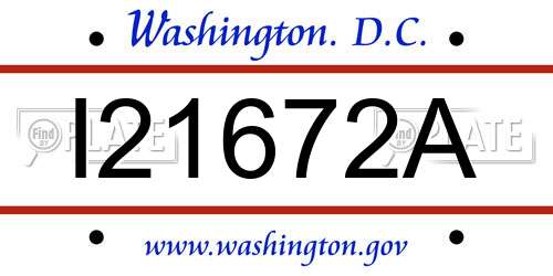 I21672A District Of Columbia License Plate