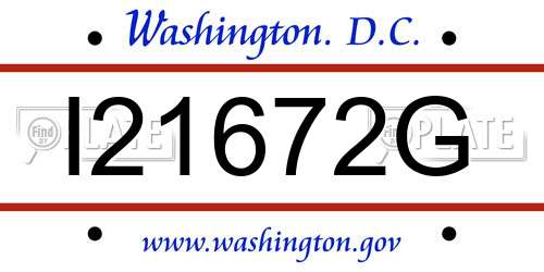 I21672G District Of Columbia License Plate