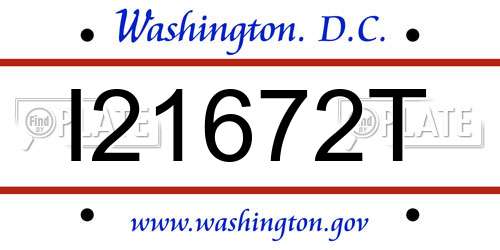 I21672T District Of Columbia License Plate