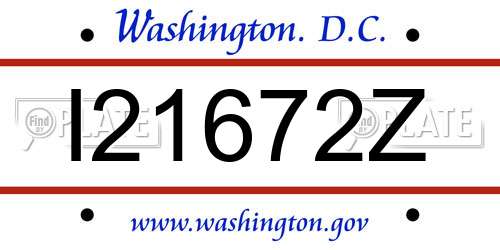 I21672Z District Of Columbia License Plate