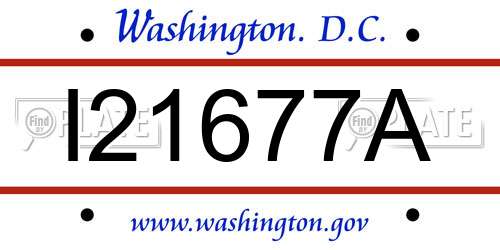 I21677A District Of Columbia License Plate