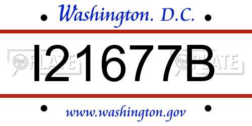 I21677B District Of Columbia License Plate