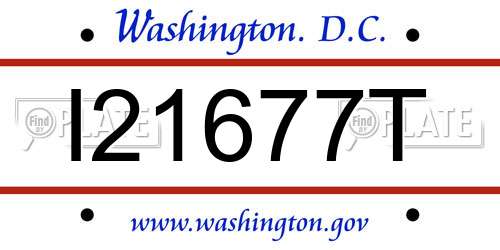 I21677T District Of Columbia License Plate