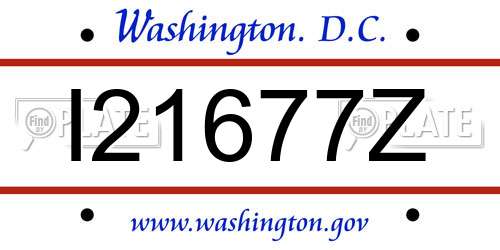 I21677Z District Of Columbia License Plate