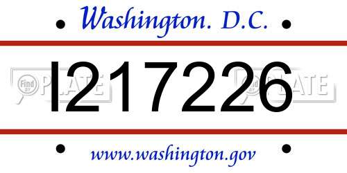 I217226 District Of Columbia License Plate