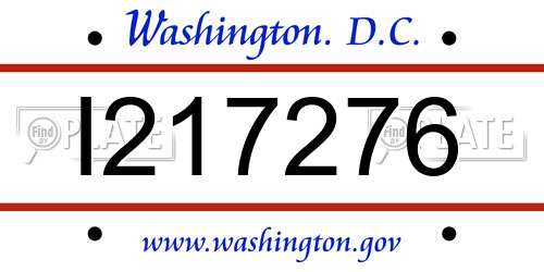 I217276 District Of Columbia License Plate