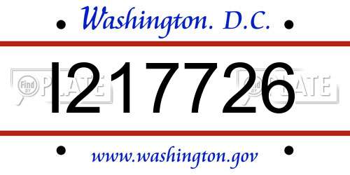 I217726 District Of Columbia License Plate