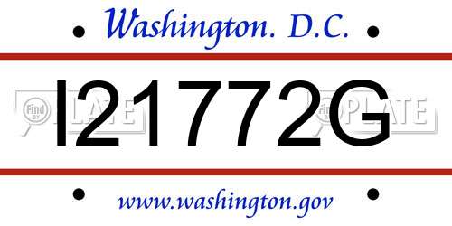 I21772G District Of Columbia License Plate