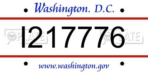 I217776 District Of Columbia License Plate