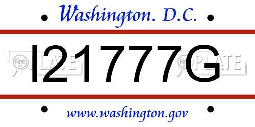 I21777G District Of Columbia License Plate