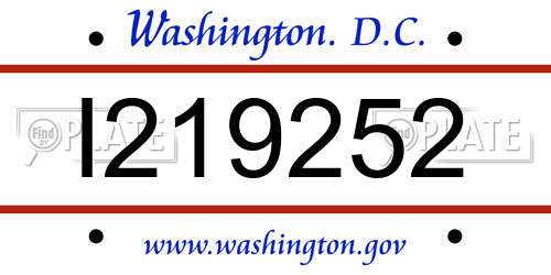 I219252 District Of Columbia License Plate